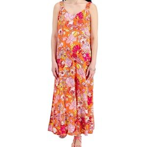 Sam & Jess medium Petite Floral-Print Tushy Strap Maxi Dress
